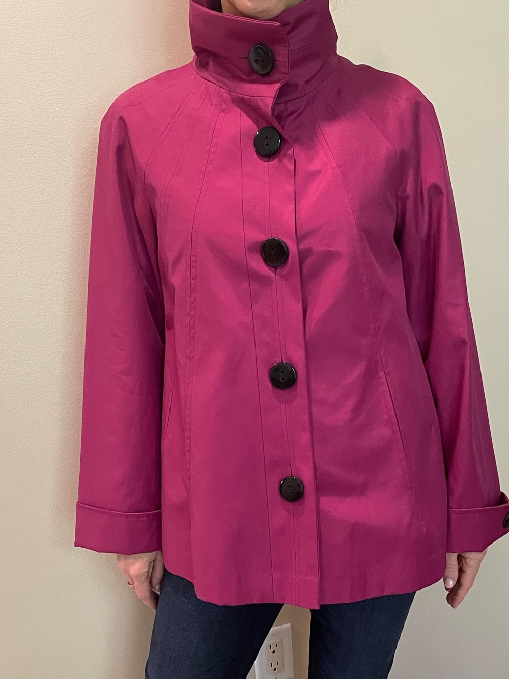 Gallery Swing Trench Coat Plumb Magenta M
